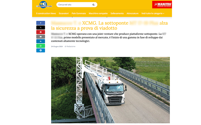 欧洲媒体e-CONSTRUCTION点赞星空官方网页版桥梁检测车