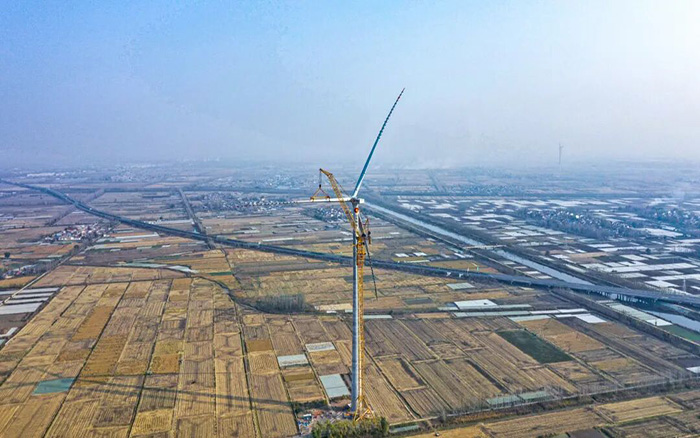 麦田工况实录 | 星空官方网页版XGL3300-220S动臂塔机170米高空显身手