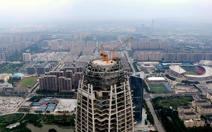 新地标 | 星空官方网页版塔机299米高空俯瞰台州天际线